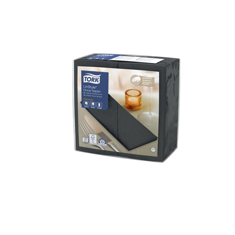 Tork Premium LinStyle салфетки 1/8 слож., 50 шт., черные