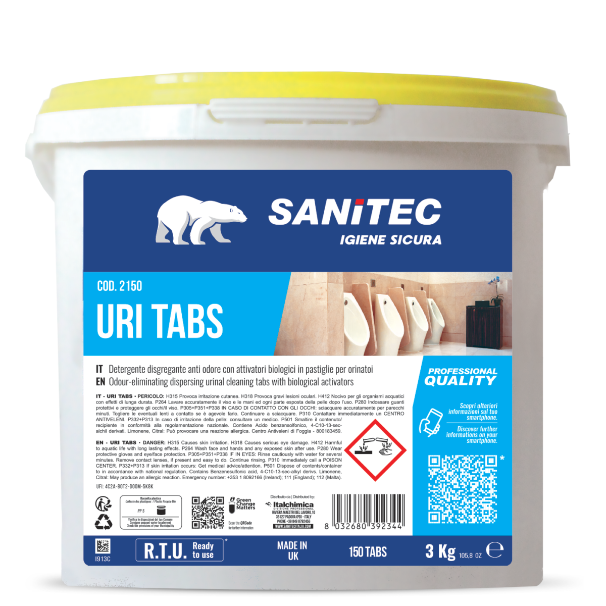 Sanitec таблетки для писсуаров 150 шт. 3 кг.