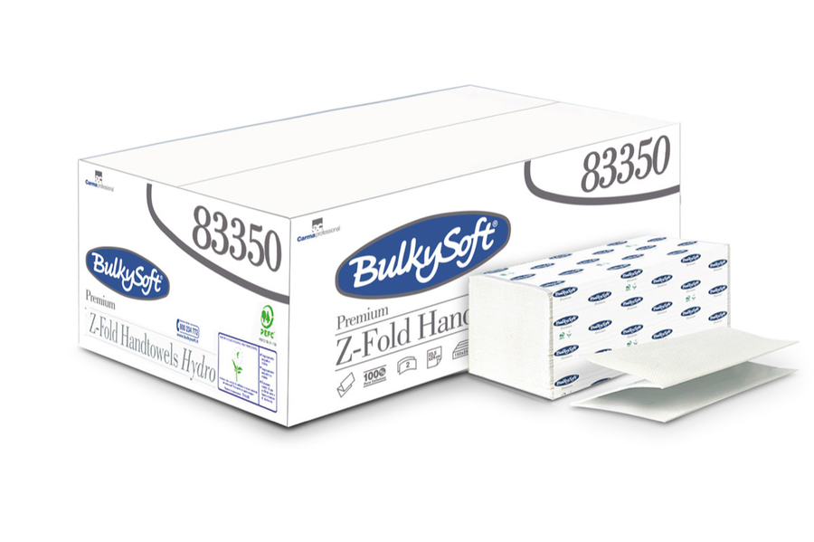 Bulkysoft Premium Flushable двухслойные бумажные полотенца Z сложения,150 салф., 21,5x24см