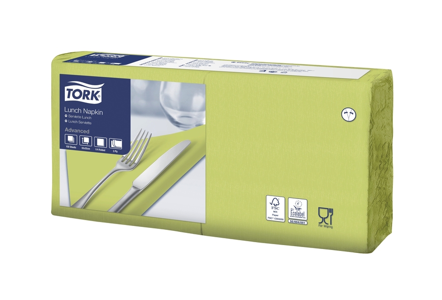 Tork Advanced салфетки 33/3/150 шт. цвета лайма