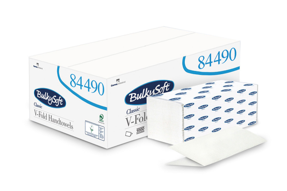 Bulkysoft салфетки для рук V сложения 2 слоя 21x24 см 200 шт.