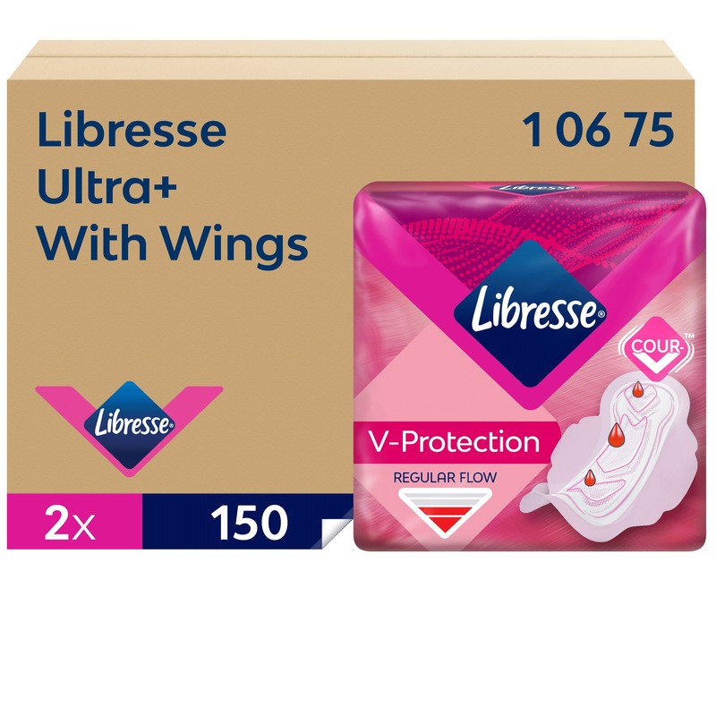 Libresse Ultra Plus higiēniskās paketes ar spārniņiem 150 gab. -P3