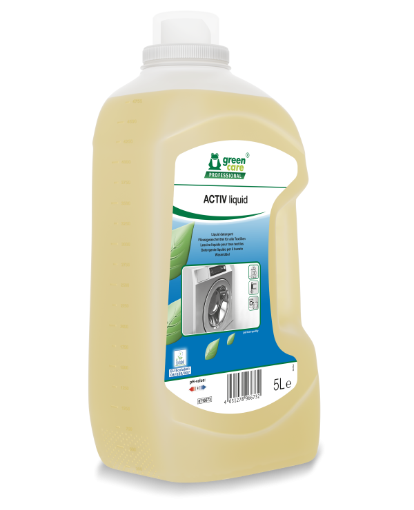 Green Care ACTIV LIQUID универсальное жидкое средство для стирки 5л (10-27мл/кг